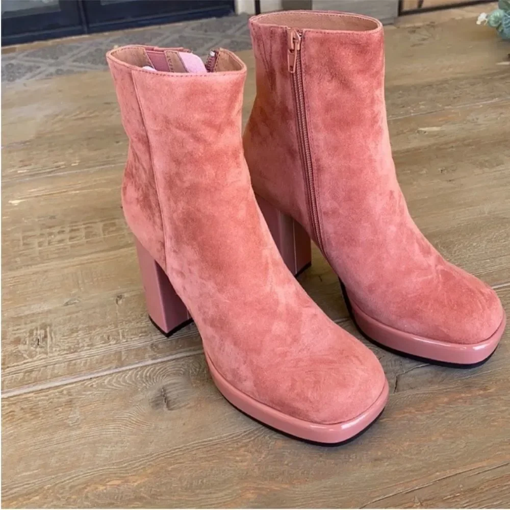 Free People Mary Kate Platform Ankle Boot Coral NWOB US 7.5